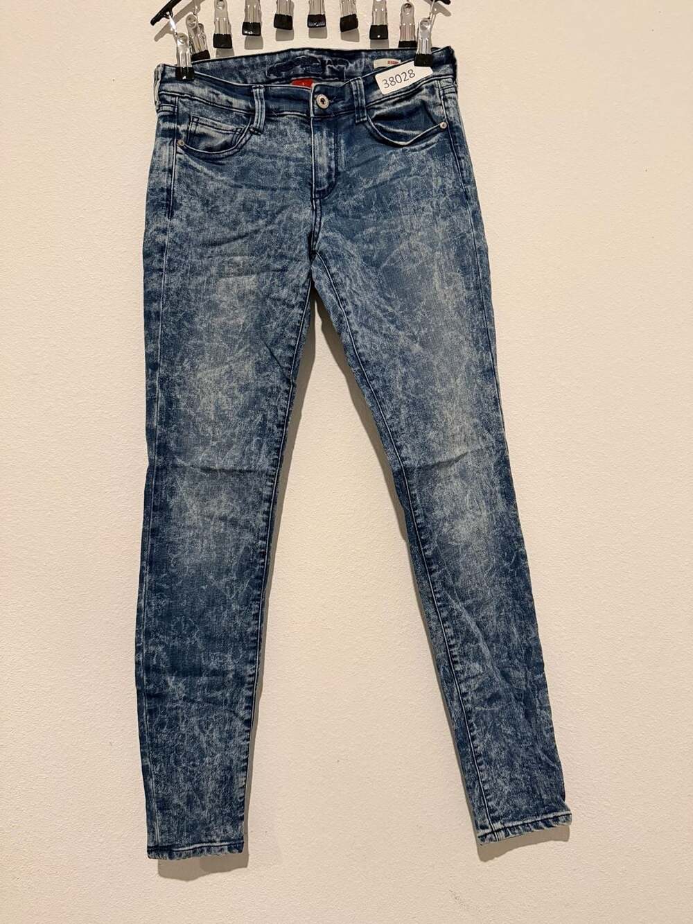 Arizona Jeans Acid Washed Skinny Fit Jeans, Size 28